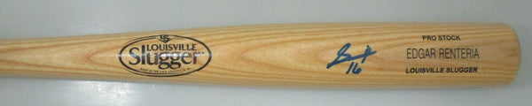 Martlins EDGAR RENTERIA Signed Louisvill Slugger Engraved Blonde Bat Giants AUTO