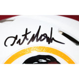 Art Monk Signed Washington Redskins Flt White Pro Helmet 2 insc. BAS 42850