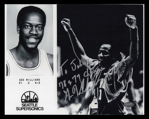 Gus Williams Autographed 8x10 Photo Seattle Supersonics To John MCS Holo #87342
