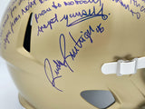 RUDY RUETTIGER AUTOGRAPHED NOTRE DAME FULL SIZE HELMET SPEECH BECKETT 243661
