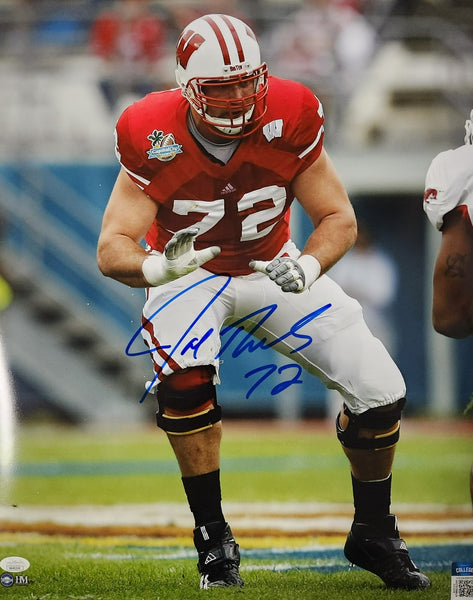 WI Badgers All American JOE THOMAS Signed 16x20 Photo #4 AUTO - Browns - JSA