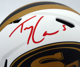 TREY LANCE AUTO 49ERS LUNAR ECLIPSE WHITE HELMET BECKETT QR 194740