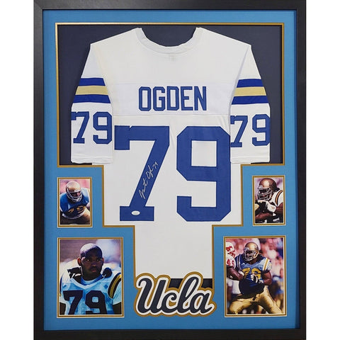 Jonathan Ogden Autographed Signed Framed White UCLA Jersey JSA