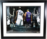 Alonzo Mourning Autographed 16x20 Photo w/ Shaq Framed UDA COA