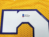 LAKERS SHAQUILLE SHAQ O'NEAL AUTOGRAPHED YELLOW JERSEY ON 3 BECKETT 191014