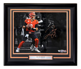 Joe Burrow Signed Framed 16x20 Cincinnati Bengals Orange Jersey Photo Fanatics
