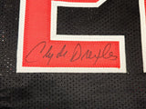 PORTLAND TRAILBLAZERS CLYDE DREXLER AUTOGRAPHED BLACK & RED JERSEY JSA 228814