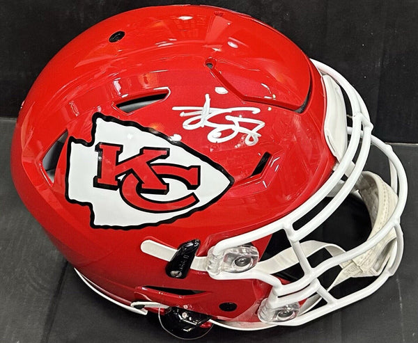 Travis Kelce KC Chiefs Signed Super Bowl Speed Flex Helmet Autograph Fanatics