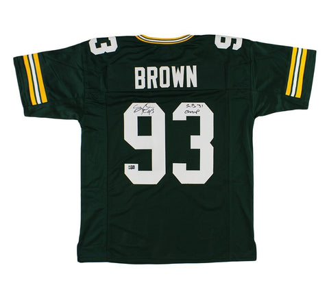Gilbert Brown Signed Green Bay Custom Green Jersey with "SB XXXI Champs" Insc