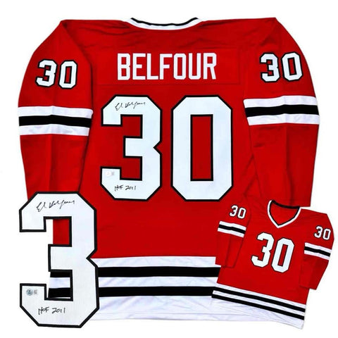 Ed Belfour Autographed / Signed Jersey - HOF 2011 - Red - Beckett Authenticated