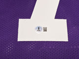 LSU TIGERS PATRICK PETERSON AUTOGRAPHED PURPLE JERSEY BECKETT BAS WITNESS 243598