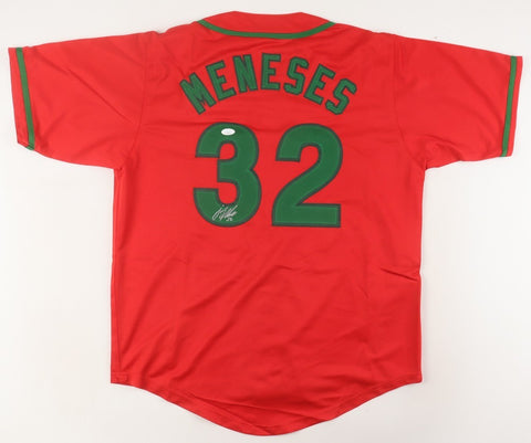 Joey Meneses Signed Team Mexico World Baseball Classic Jersey JSA / Nationals