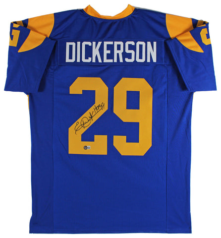 Eric Dickerson "HOF 99" Authentic Signed Blue Pro Style Jersey BAS Witnessed 1