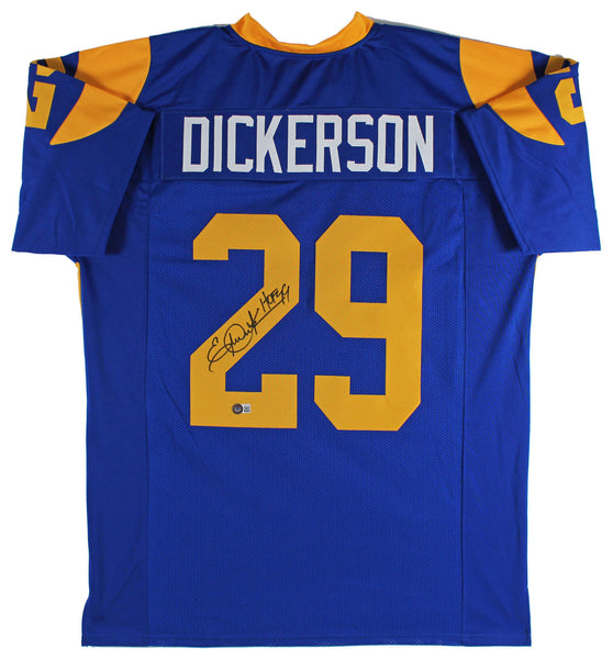 Eric Dickerson "HOF 99" Authentic Signed Blue Pro Style Jersey BAS Witnessed 1