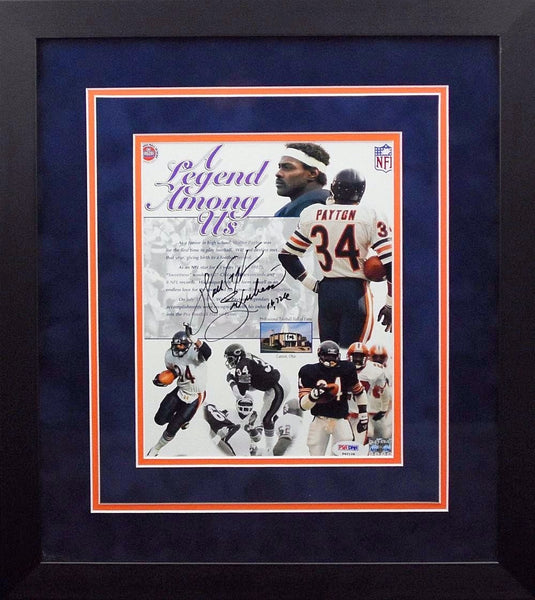 WALTER PAYTON AUTOGRAPHED CHICAGO BEARS 8x10 FRAMED PHOTO PSA/DNA