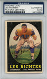 Les Richter Autographed 1958 Topps #105 Trading Card PSA Slab 43613