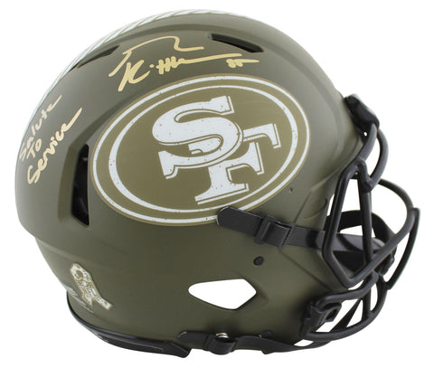49ers George Kittle Signed Salute To Service F/S Speed Proline Helmet BAS Wit
