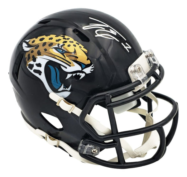 Travis Etienne Signed Jacksonville Jaguars Mini Speed Helmet BAS