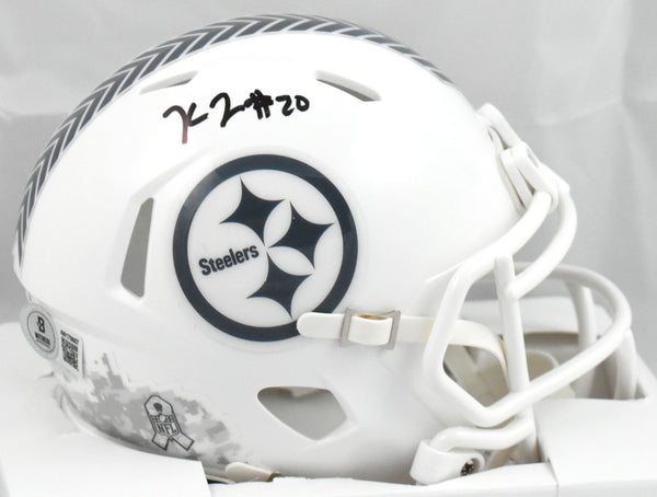Kaleb Johnson Autographed Steelers Salute Speed Mini Helmet - Beckett W Hologram