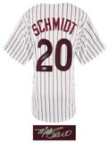 Mike Schmidt Signed White Pinstripe Throwback Custom Baseball Jersey - (Beckett)
