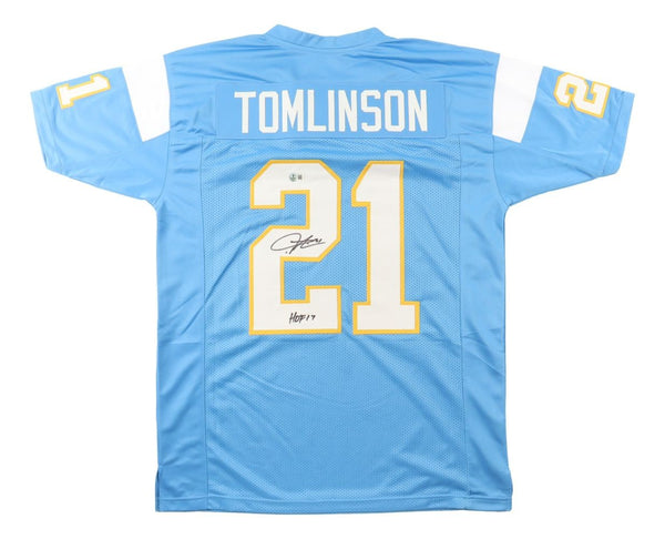 LaDainian Tomlinson San Diego Signed Powder Blue Football Jersey HOF 17 BAS