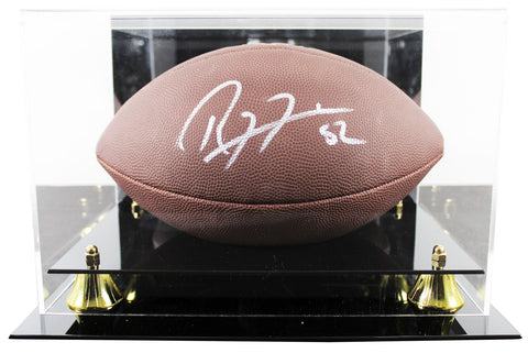 Ravens Ray Lewis Signed Wilson Replica Duke Football W/ Case BAS Witnessed