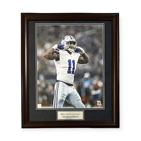 Micah Parsons Signed Autographed 16x20 Photograph Framed to 20x24 Fanatics