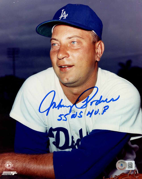 Johnny Podres Signed Brooklyn Dodgers 8x10 Photo WS MVP Beckett 51128