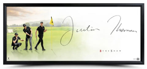 Justin Thomas Autographed 46" x 20" "The Show" Framed Lithograph UDA