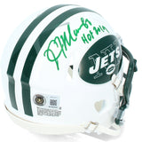 Kevin Mawae Autographed "HOF '19" NY Jets Throwback Speed Mini Helmet Beckett