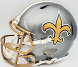 Drew Brees Auto Saints Flash Silver Full Size Auth Speed Helmet SB XLIV MVP BAS