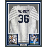 Framed Signed Clarke Schmidt 35x39 New York Pinstripe Jersey COA