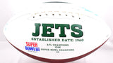 Sack Exchange Autographed New York Jets Logo Football - JSA W *Blue