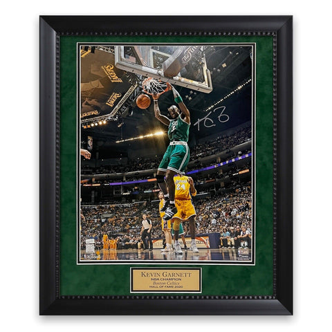 Kevin Garnett Signed Autographed Photo Custom Framed To 20x24 Celtics NEP