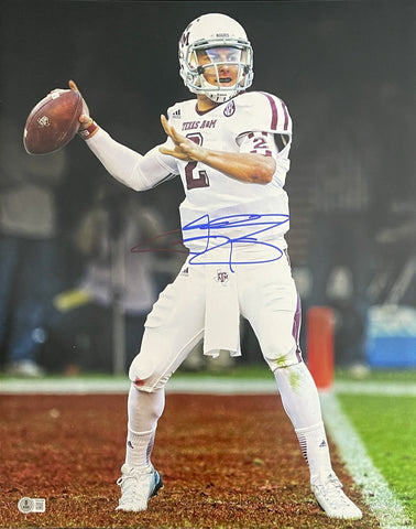 Johnny Manziel Texas A&M Heisman Winner Signed 16x20 Photo Beckett Witness 05169
