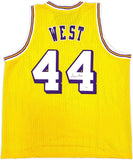 LOS ANGELES LAKERS JERRY WEST AUTOGRAPHED SIGNED YELLOW JERSEY JSA STOCK #228808