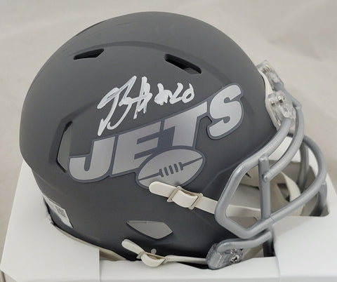 BREECE HALL SIGNED NEW YORK JETS SLATE SPEED MINI HELMET FANATICS HOLOGRAM