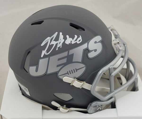 BREECE HALL SIGNED NEW YORK JETS SLATE SPEED MINI HELMET FANATICS HOLOGRAM