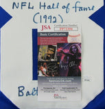 John Mackey HOF Signed/Inscr Baltimore Colts Blue Football Jersey JSA 161112