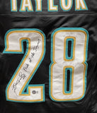 Fred Taylor Autographed/Signed Pro Style Jersey Black Insc. Beckett 40943
