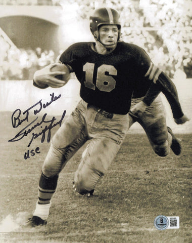 Frank Gifford Autographed 8x10 Photo USC "Best Wishes" Beckett BAS QR #BS31955