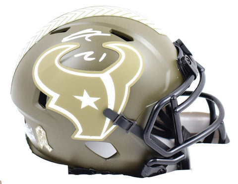 Steven Nelson Autographed Texans Salute to Service Speed Mini Helmet-Beckett W