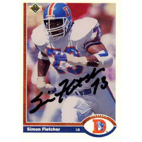 Simon Fletcher Autographed 1991 Upper Deck #396 Trading Card Beckett 59206