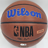 ALLEN IVERSON AUTOGRAPHED COMPOSITE LEATHER 76ERS LOGO BASKETBALL BECKETT 243643