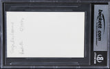 Sugar Ray Lenoard Authentic Signed 3x5 Index Card Autographed BAS Slabbed 3