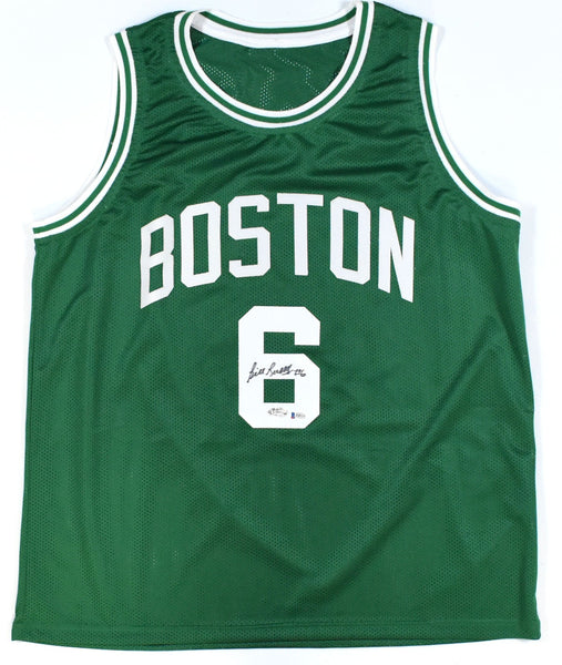Bill Russell Autographed Green Pro Style Jersey - Beckett *Black