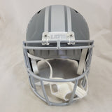 BARRY SANDERS SIGNED LIONS SLATE SPEED REPLICA HELMET BECKETT COA