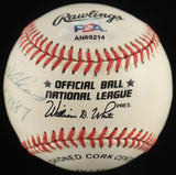 Ernie Banks & Billy Williams Signed NL Baseball w/Wood Display Case Chicago Cubs