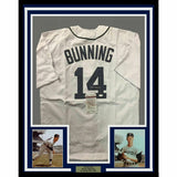FRAMED Autographed/Signed JIM BUNNING 33x42 Detroit White Jersey JSA COA Auto