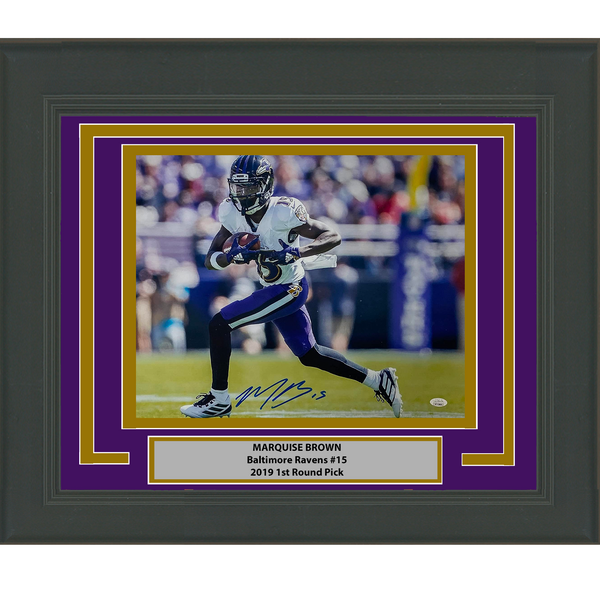 Framed Autographed/Signed Marquise Brown Ravens 16x20 Photo JSA COA #3